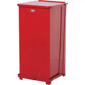 Rubbermaid Defenders foot pedal bin, capacity 49 l, red