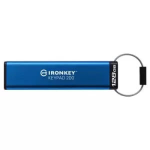 Kingston Technology IronKey Keypad 200 USB flash drive 128GB USB Type-A 3.2 Gen 1 (3.1 Gen 1) Blue