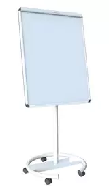 Round Base Magnetic Mobile Flip Chart Easel with Dry Wipe Surface - White