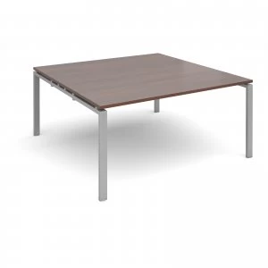 Adapt II square Boardroom Table 1600mm x 1600mm - Silver Frame Walnut