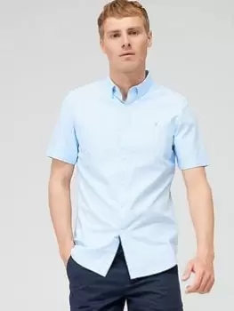 Farah Brewer Short Sleeve Shirt - Light Blue, Size 2XL, Men