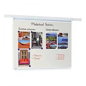 Legamaster Wall Mountable Magnetic Whiteboard Rail System Enamel Legaline 90 x 120 cm