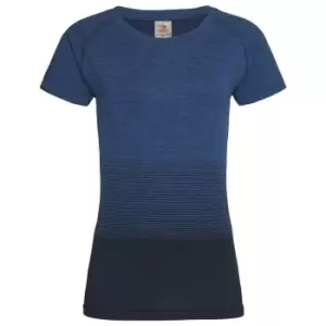 Stedman Womens/Ladies Active Seamless Raglan Flow T-Shirt (L) (Blue Transition)