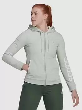 Adidas Essentials Linear Tracksuit, Light Green Size M Women