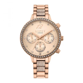 Lipsy Rose Gold Bracelet Watch with Rose Gold Sunray Dial