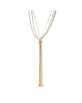 Mood Two Tone Mesh Lariat Necklace
