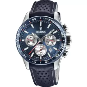 Festina F20561/2 Mens Blue Dial And Leather Strap Wristwatch