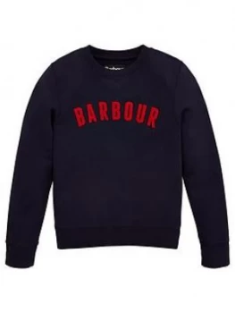 Barbour Boys Logo Crew Sweatshirt - Navy