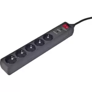 Gembird SPG5-C-10 Surge protection power strip 5x Black PG connector