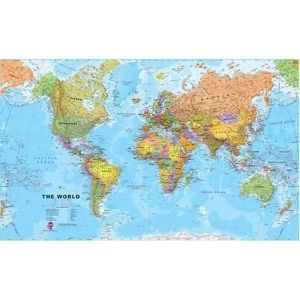 World political laminated 2018 Sheet map, rolled