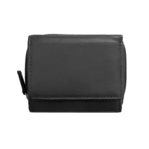 PRIMEHIDE Washed Martina Collection Purse With Popper Fastener - Black