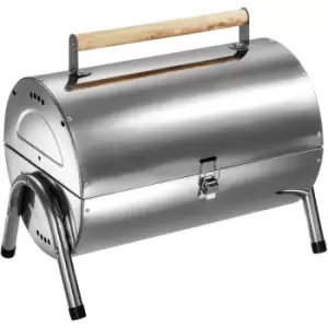 Tectake - bbq stainless steel - charcoal grill, barbecue, charcoal bbq - silver