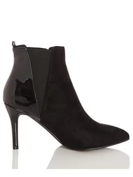 Quiz Faux Suede Ankle Boots - Black, Size 3, Women