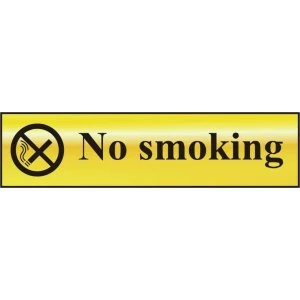 ASEC No Smoking 200mm x 50mm Self Adhesive Sign