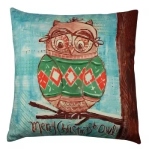 A12031 Multicolor Cushion Merry Christmas To Owl