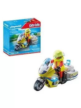 Playmobil 71205 City Life Emergency Motorcycle With Flashing Lights