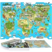 Bopster 8-Bit World Map Pixel Jigsaw Puzzle