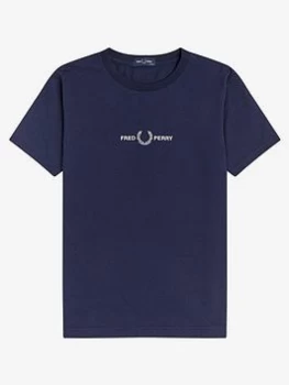 Fred Perry Boys Embroidered T-Shirt - Carbon Blue, Carbon Blue, Size 4-5 Years