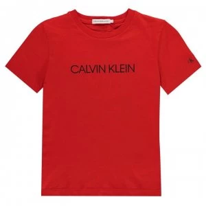 Calvin Klein Boys Institution T Shirt - Fierce Red XND