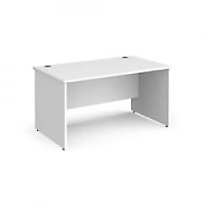 Dams International Rectangular Straight Desk with White MFC Top and Silver Frame Panel Legs Contract 25 1400 x 800 x 725mm