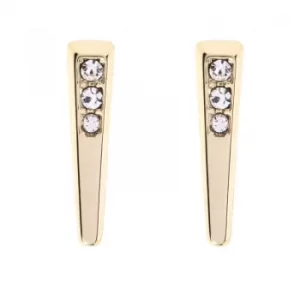 Ladies Karen Millen Gold Plated Crystal Shard Earrings