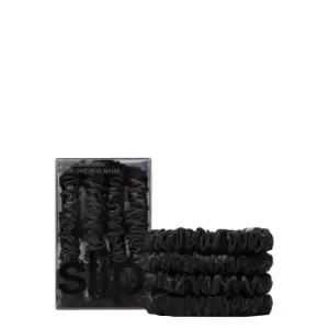 Slip Pure Silk Skinny Scrunchies - Colour Black
