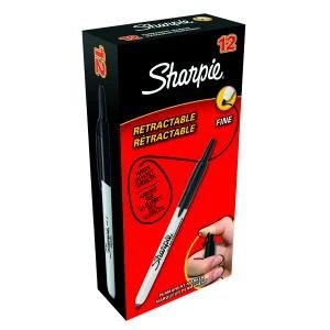 Sharpie Retractable Marker Fine Black Pack of 12 S0810840
