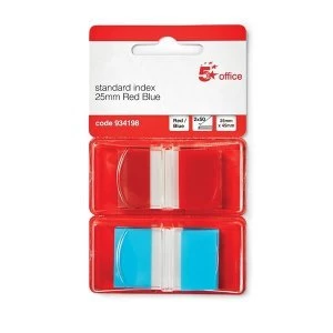 5 Star Office Index Flags 50 per Pack 25mm Red and Blue Pack 2