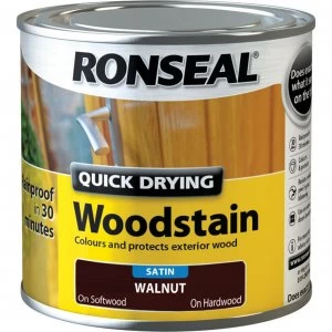 Ronseal Quick Dry Satin Woodstain Smoked Walnut 250ml