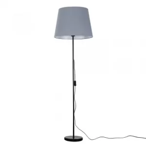 Charlie Black Floor Lamp with XL Grey Aspen Shade