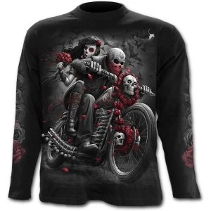 Day of the Dead Bikers Mens Large Longsleeve T-Shirt - Black