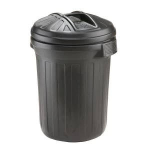 Refuse Bin 80 Litre with Secure Push on Lid Black