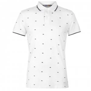 SoulCal All Over Pattern Bear Polo - White