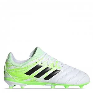adidas Copa 20.3 Junior Boys FG Football Boots - White/Blk/Green