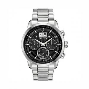 Bulova Black and Silver Sutton Big Date' Chronograph Watch - 96B319