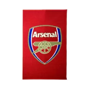 Arsenal FC Official Football Crest Rug (One Size) (Red/Gold)