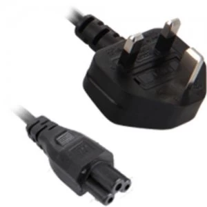 V7 Black Power Cable IEC-C5 to UK Type G 2m 6.6ft