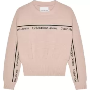 Calvin Klein Jeans Logo Tape Ottoman Sweater - Pink