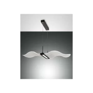 Fabas Luce Fenice LED Integrated Pendant Ceiling Light Light Black Glass