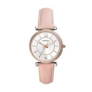 Fossil Carlie Ladies Nude Leather Strap Watch