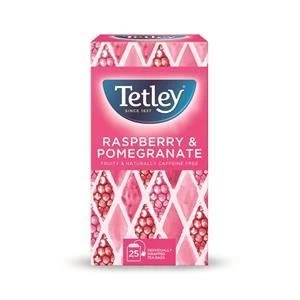 Original Tetley Tea Bags Raspberry and Pomegranate Infusion Individually Wrapped Pack of 25