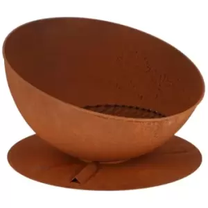Fire Bowl Sloping On Disc Rust Esschert Design - Brown