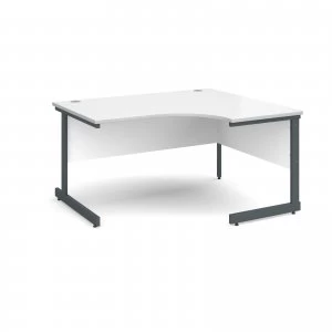Contract 25 Right Hand Ergonomic Desk 1400mm - Graphite Cantilever Frame