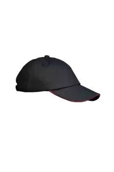 Low Profile Heavy Brushed Cotton Baseball Cap With Sandwich Peak