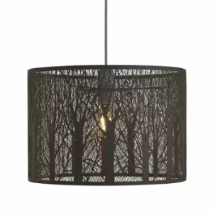 Nielsen Avro Large Metal Easy Fit Shade, Featuring A Forest Effect Pattern, In Matt Taupe, 38Cm Width