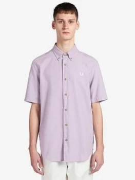 Fred Perry Overdyed Shirt - Lavender, Lavender, Size XL, Men