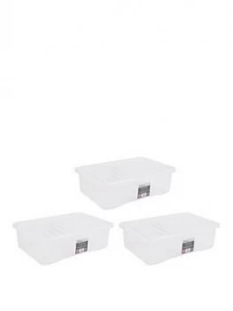 Wham Set Of 3 32 Litre Plastic Storage Boxes