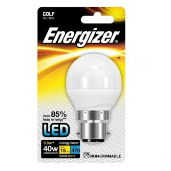 Energizer B22 Warm White Blister Pack Golf 5.2w 470lm