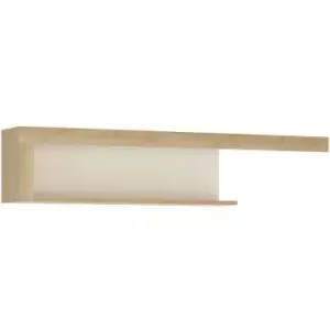 Furniture To Go - Lyon 130cm wall shelf in Riviera Oak/White - Riviera Oak/White high gloss