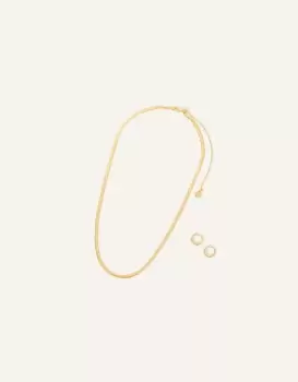 Accessorize Womens 14ct Gold-Plated Omega Chain and Hoops Christmas Cracker, Size: One Size